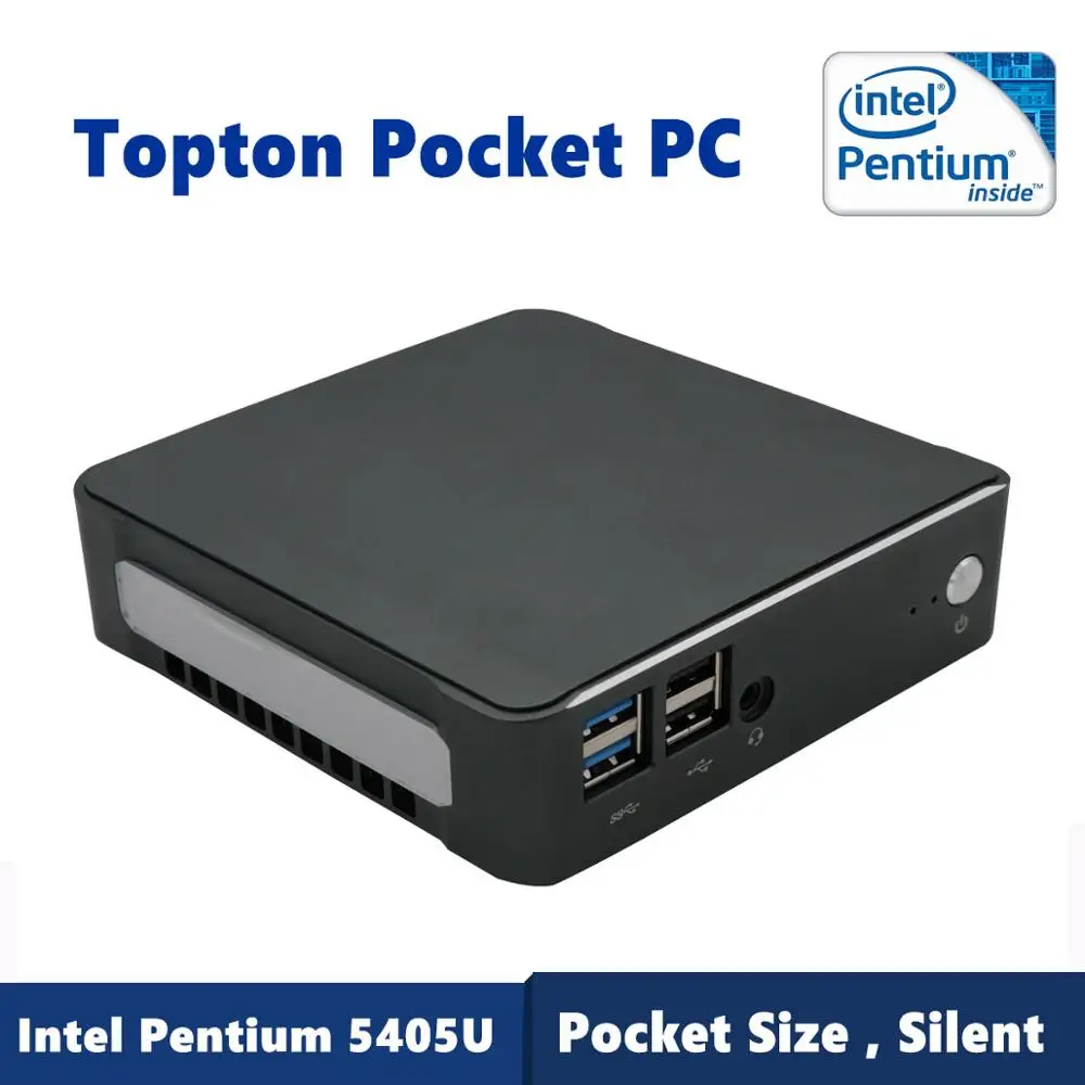 Супер Мини компьютер Intel Pentium 5405U 2 * DDR4 64 Гб ram Max M.2 Nvme SSD с 1 * RJ45 6 * USB 4k HDMI2.0 DP дисплей мини ПК