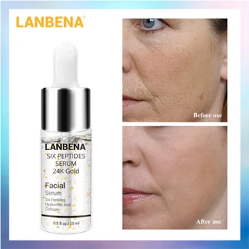 

LANBENA Six Peptides Serum 24K Gold Hyaluronic Acid Collagen Anti-Aging Wrinkle Whitening Moisturizing Acne Treatment Skin Care