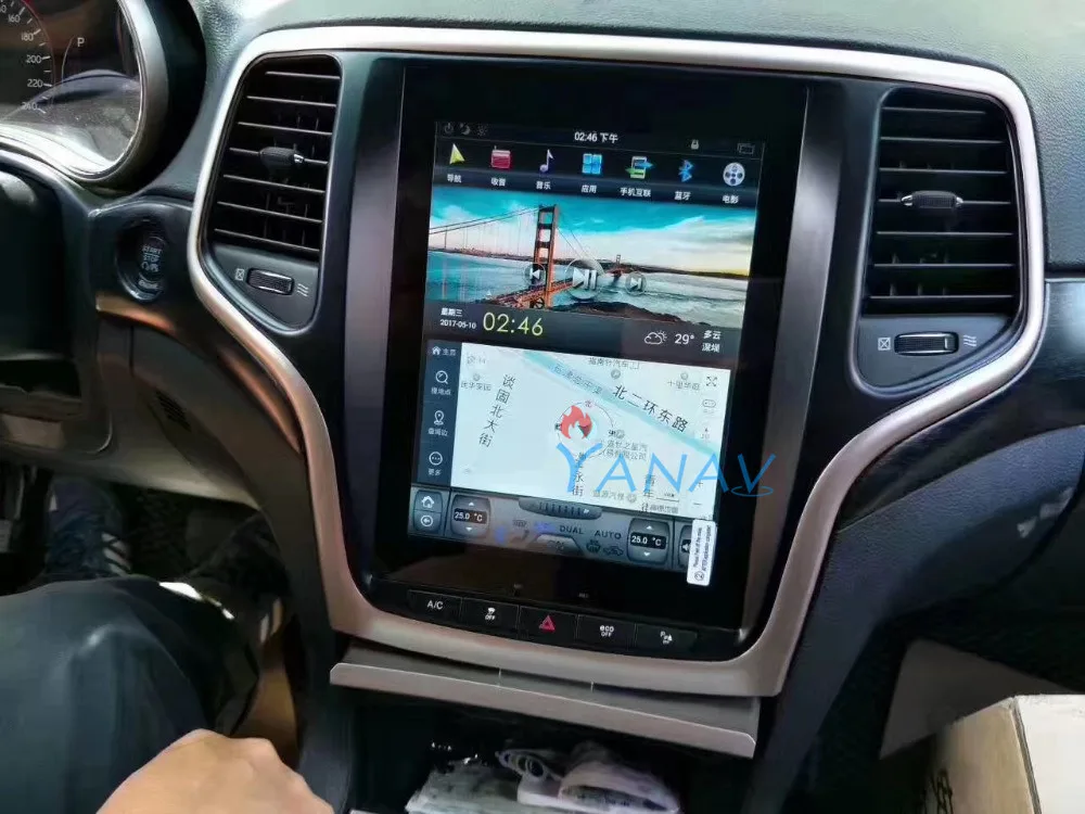 Android tesla стиль стерео GPS навигация для-Jeep Grand Cherokee 2014-2016 автомобильный Радио