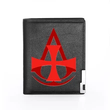 

Men Wallet Leather Assassin Knights Templar Billfold Slim Credit Card/ID Holders Inserts Money Bag Male Pocket Short Purses