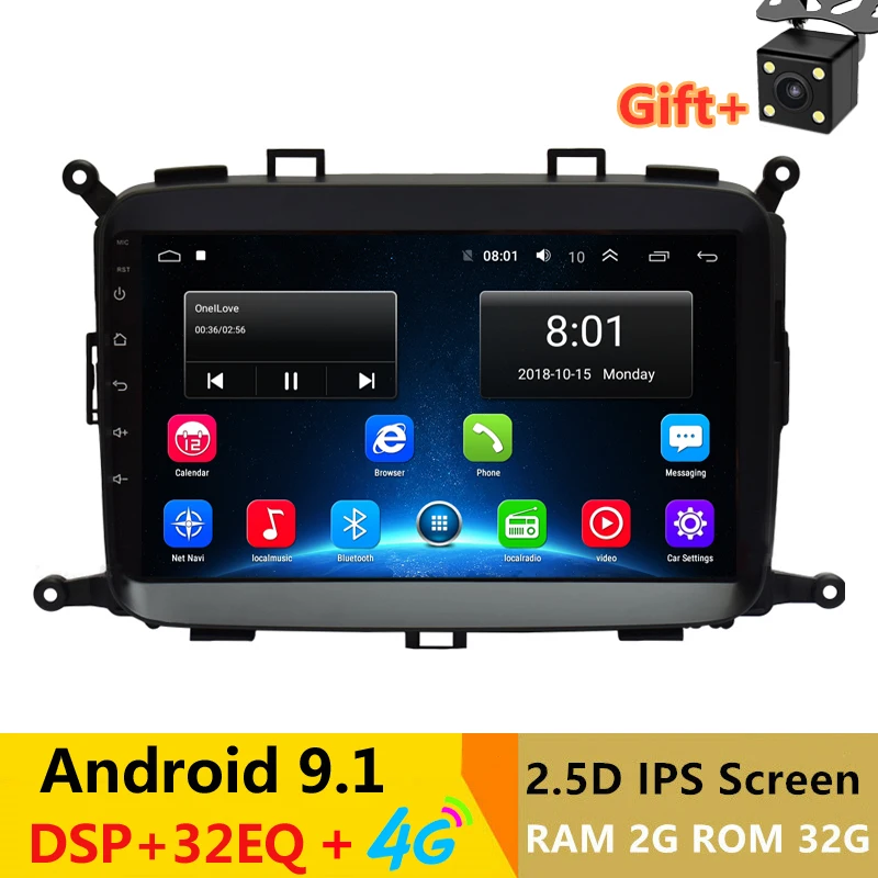 " 2.5D ips Android 9,1 автомобильный DVD мультимедийный плеер gps для KIA Carens 2013 16 аудио автомобильный Радио DSP 32EQ навигация