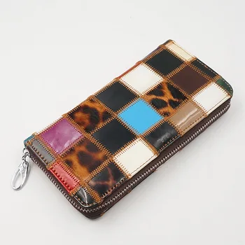 

HGCBB Unique Patchwork Wallets for Women 2020 Fashion Faux Leather Wallet Woman Sewing Thread Purse Ladies Clutch Bag Random New