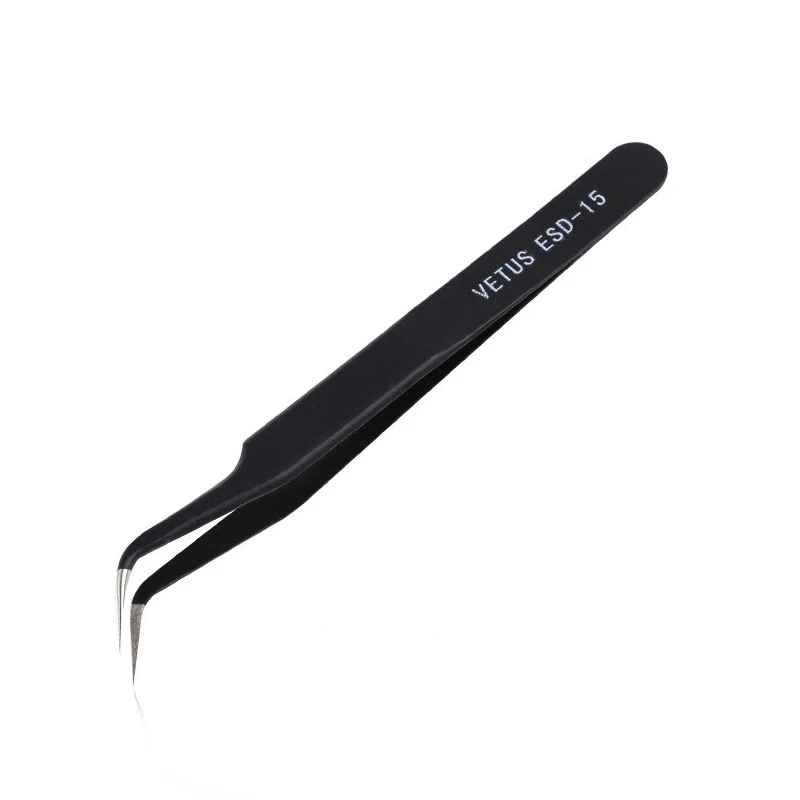 Precision Tweezers 2pcs Anti-static Stainless Steel ESD Tweezer Electronics Repair Tools