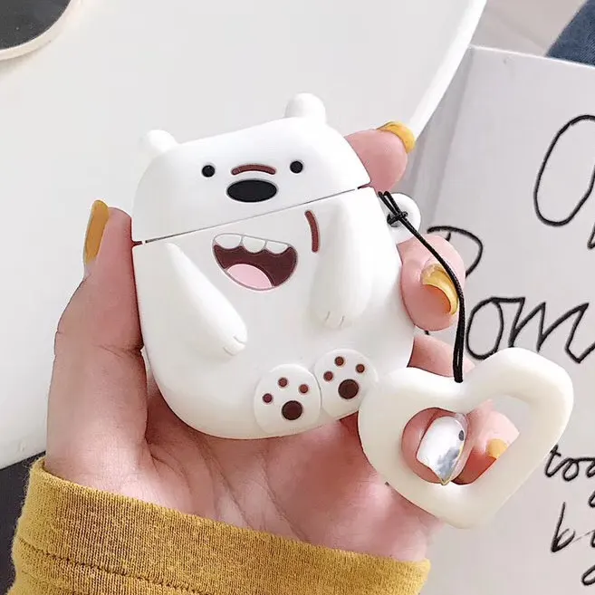 2 Чехол для наушников для AirPods чехол с мультяшным медведем силиконовый чехол для Apple Air pods 2 милые наушники сумка для Earpods чехол s аксессуары - Цвет: 2