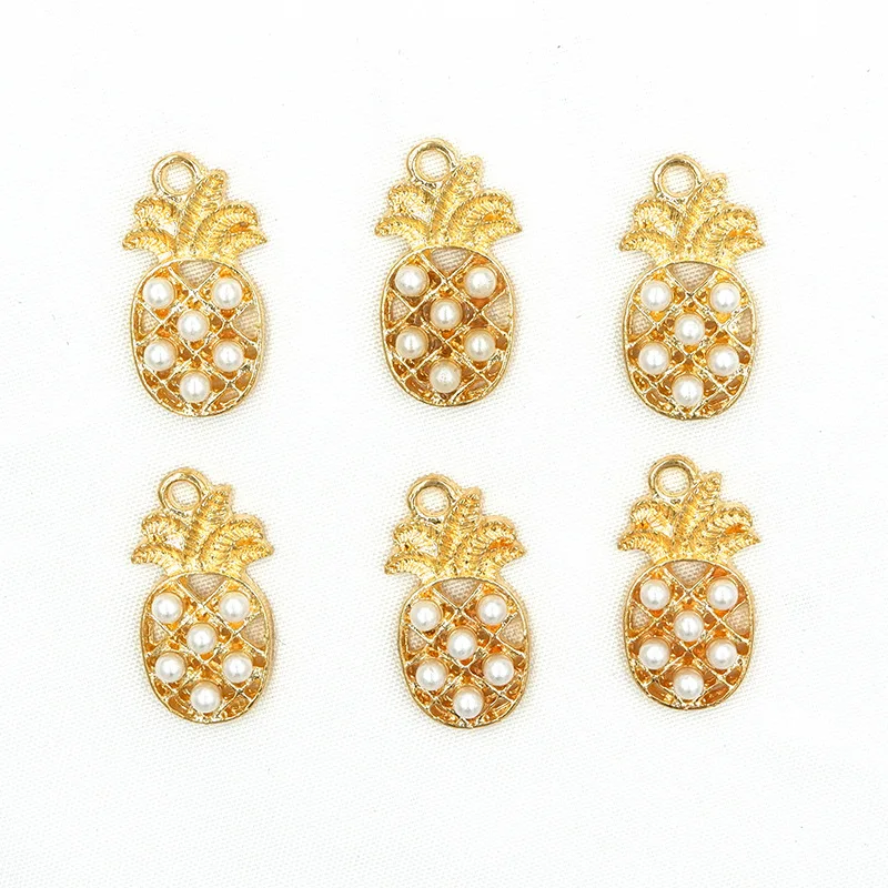 10pcsPearlPineappleFruitCharmsforJewelryEarringBraceletsDIY