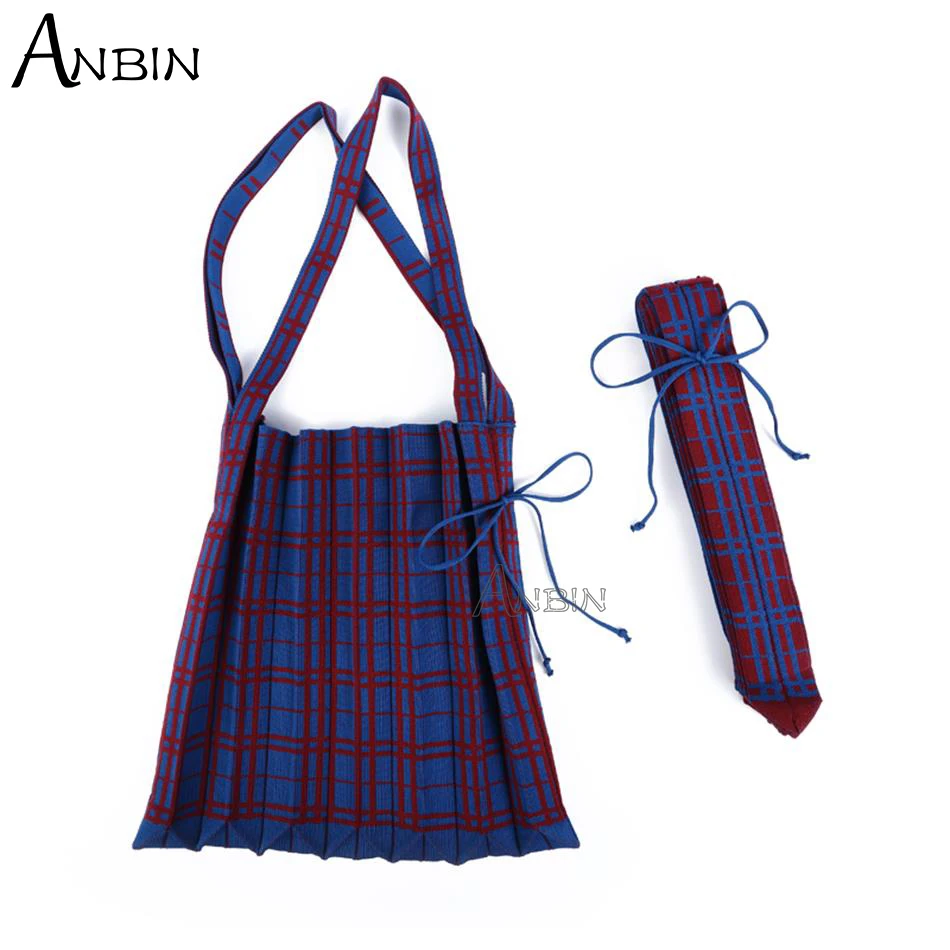 

Женская вязаная шерстяная сумка на плечо, простая Теплая Зимняя шерстяная сумка-тоут контрастных цветов в клетку для студентов колледжа