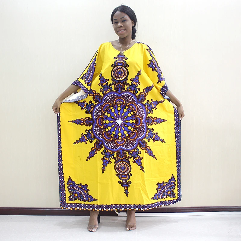 Dashikiage 2019 новейшее поступление из Африки модное платье с принтом Дашики желтое