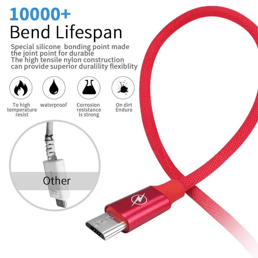 50 шт. кабель Micro USB для зарядного устройства [сертифицирован Apple MFi] 1 м (3 3 фута)