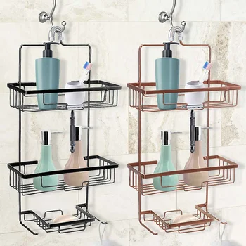 

2-Color Multi-functional Home Hanging Bathroom Shower Towel Shampoo Tray Bathing Shelves Household Storage Rack Holder Organizer