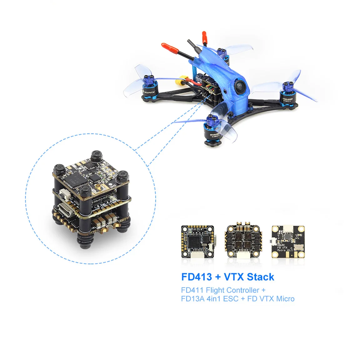 HGLRC зубочистка Parrot120 Pro 2-3S микро FPV Дрон PNP BNF 120 мм Колесная база F411 управление полетом 13A 4в1 ESC 1106 6000KV мотор