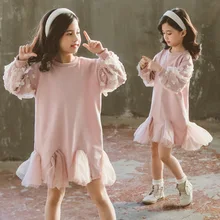 Новое платье для девочек Детские платья в горошек с длинными рукавами для девочек, Рождественская одежда детское платье принцессы для детей 4, 6, 8, 10, 12 лет, Vestido