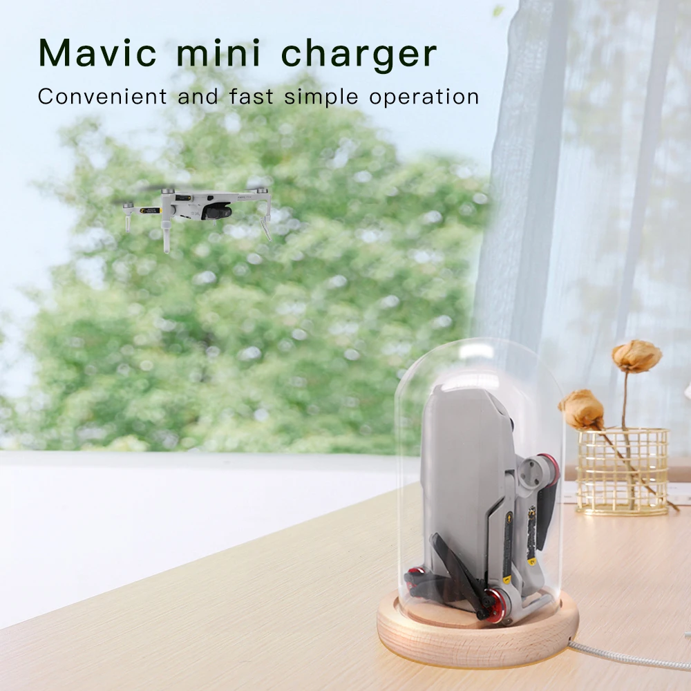 Wood Battery Butler Charging Base For Dji Mavic Mini Drone Dock Charger Station Accessories DJI | Электроника