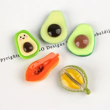 Happy Monkey 10pcs Avocado Slime Additives Charms Resin Fruit Supplies DIY Kit Decor Filler for Cloud Clear Crunchy Slime Clay