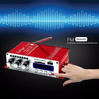 

Mini Bluetooth Hi-fi Stereo Audio Bluetooth Power Amplifier FM/MP3/SD/USB/DVD for iPod Phone Car Motorcycle