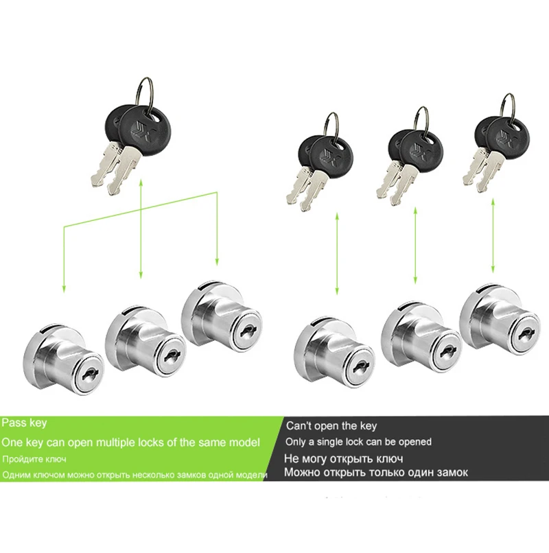 4Pcs Sliding Glass Door Lock Display Case Lock Ratchet Lock with Chrome Finish, Security, Keyed Alike Showcase Display