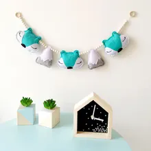 

Ins Baby Room Decoration Bumper Nordic Style Fox Cartoon Wooden Beads Children Room Photography Props Baby Bedding Set