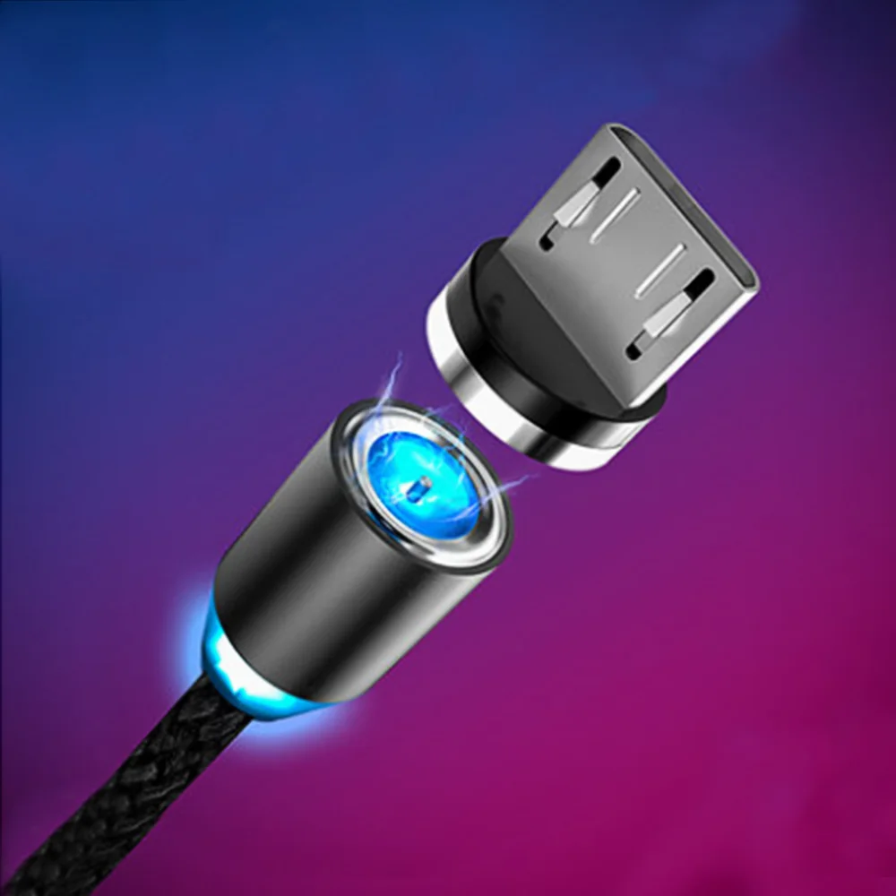 Магнитный зарядный usb-кабель для быстрой зарядки USB type C Магнитный кабель для передачи данных mi cro usb кабель для мобильного телефона mi note 10 USB шнур - Цвет: Black Android