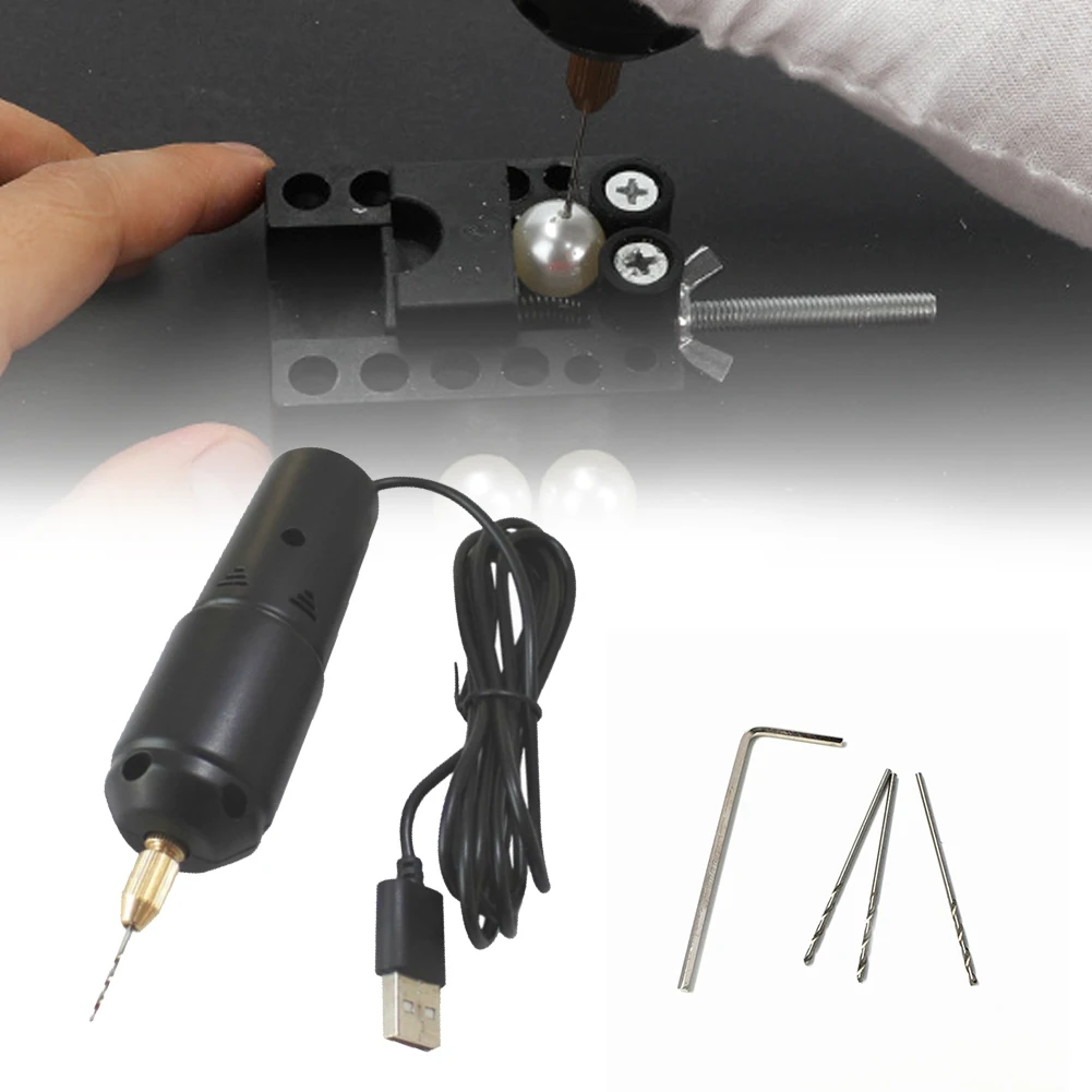 Electric Drills Mini Engrave Tools Portable Handheld Micro USB Jewelry Hand Drill with 3pc Bits DC 5V for Making DIY Wood Craft