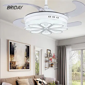 

Invisible LED ceiling fan lamp with light remote control 42 inch living room dining room study fans