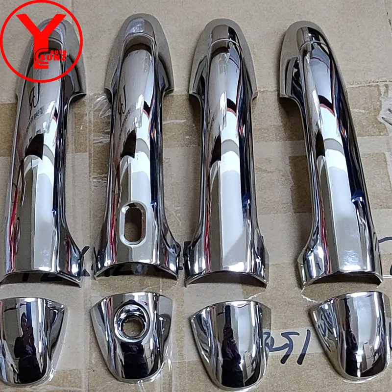 Хромированная накладка на дверную ручку для Toyota Fortuner HILUX SW4 REVO RAV4 innova аксессуары АБС-пластик для стайлинга автомобилей YCSUNZ - Цвет: chrome