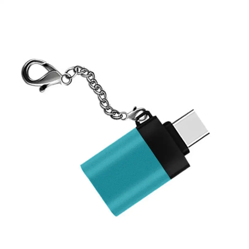 blue Многофункциональная переходная головка type-C к USB серебристая, красная, розовая, золотая, синяя, черная USB3.0 0,005 кг - Цвет: blue