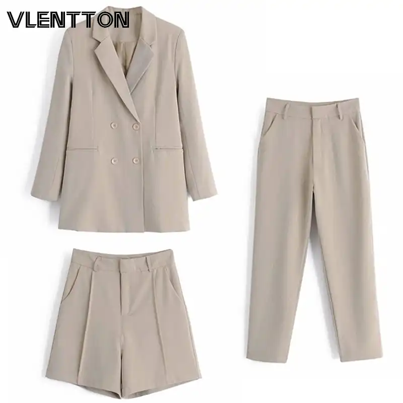 春秋の女性カーキ 2 枚セットolオフィスブレザージャケットコート 鉛筆パンツスーツカジュアルズボン衣装女性 パンツスーツ Aliexpress