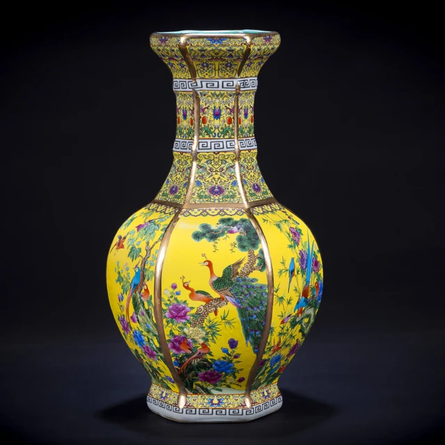 Jingdezhen Porcelain Imitation Qianlong Enamel Vase Living Room Home Decoration Wine Cabinet Handicraft Ornaments 2