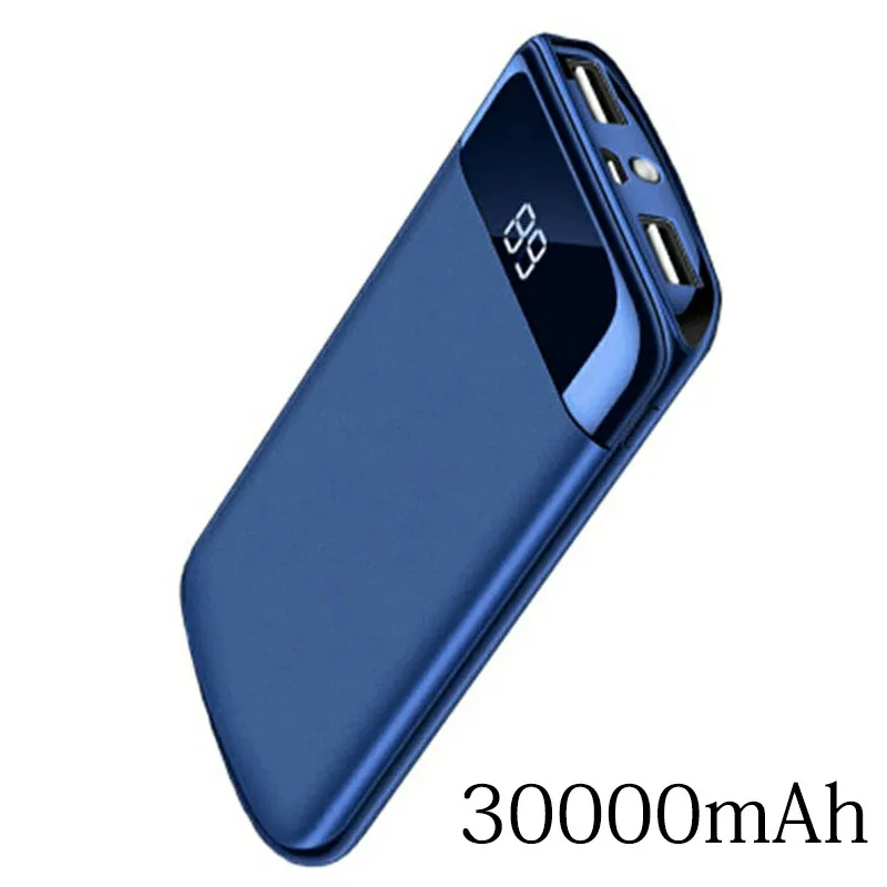 

30000mah Power Bank External Battery PoverBank 2 USB LED Powerbank Portable Mobile phone Charger for Xiaomi MI iphone Samsung