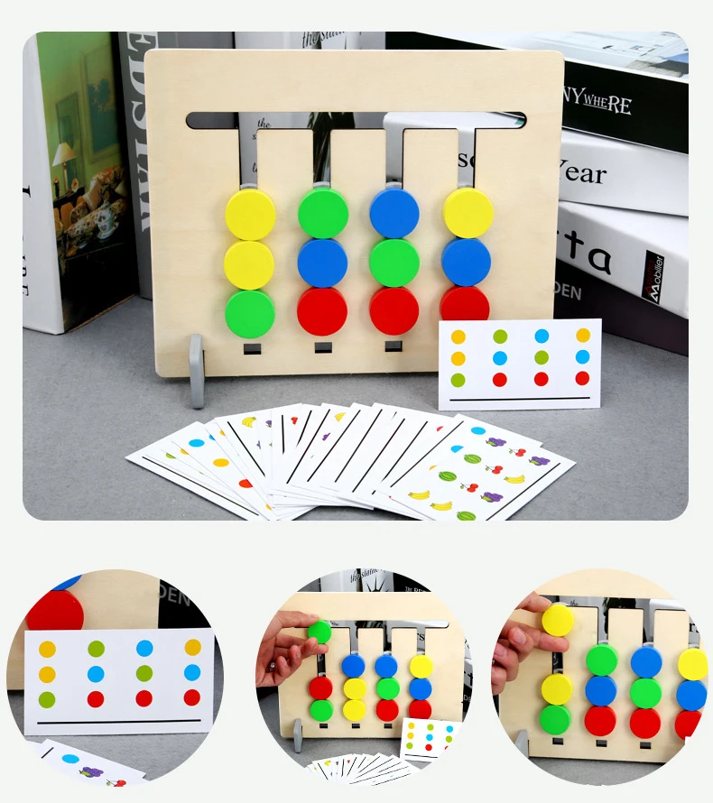 Горячая монтессори игрушка цвета и фрукты двухсторонняя игра делая логическое обучение детей развивающие игрушки игры для детей