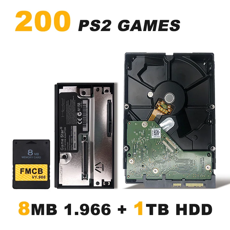 8MB and 1TB FMCB v1.966 8/16/32/64 Мб карта памяти для PS2+ 3," жесткого диска SATA HDD 80 Гб/320 Гб/500 Гб/1 ТБ/2 ТБ с игр+ жесткого диска SATA HDD адаптер - Цвет: 8MB and 1TB