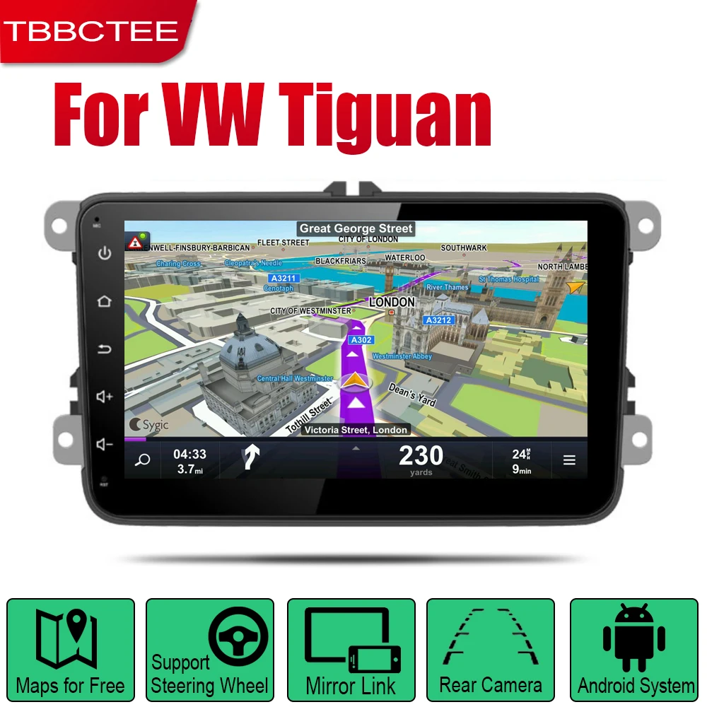 TBBCTEE Авто Радио 2 Din Android автомобильный плеер для Volkswagen VW Tiguan 2007~ gps Навигация BT Wifi карта мультимедийная система