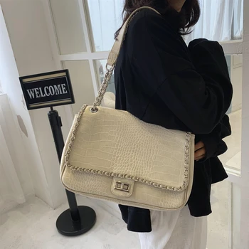

2020 Fashion Wild Large Capacity Casual Totes Summer Chain Shoulder Messenger Female Bag High Quality Big Travel Bag Sac A Main
