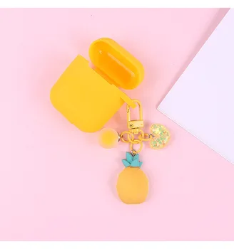 

For AirPods Pro 4 Case Love heart pineapple fruit Key Ring Silicone Case Fundas for Air Pods Pro 4 Earphone Protect Cover Capa