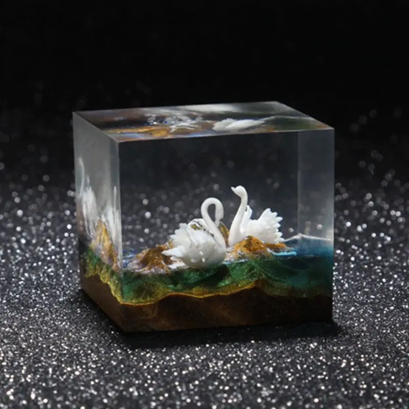 Мини 3D стерео Лебедь ручной DIY Кристалл эпоксидные аксессуары наполнитель материал творческие ремесла ювелирных изделий