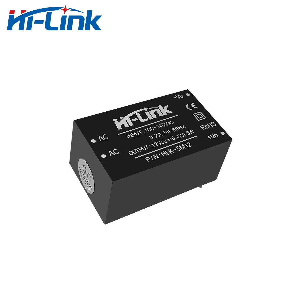 HiLink 100pcs HLK-5M12 220V to 12V 5W AC DC Power Supply Converter Module CE RoHs