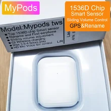 Беспроводные bluetooth-наушники MyPods Tws Arie 2 с регулятором громкости 8D Super Bass PK i5000 i90000 Pro MAX i9000TWS
