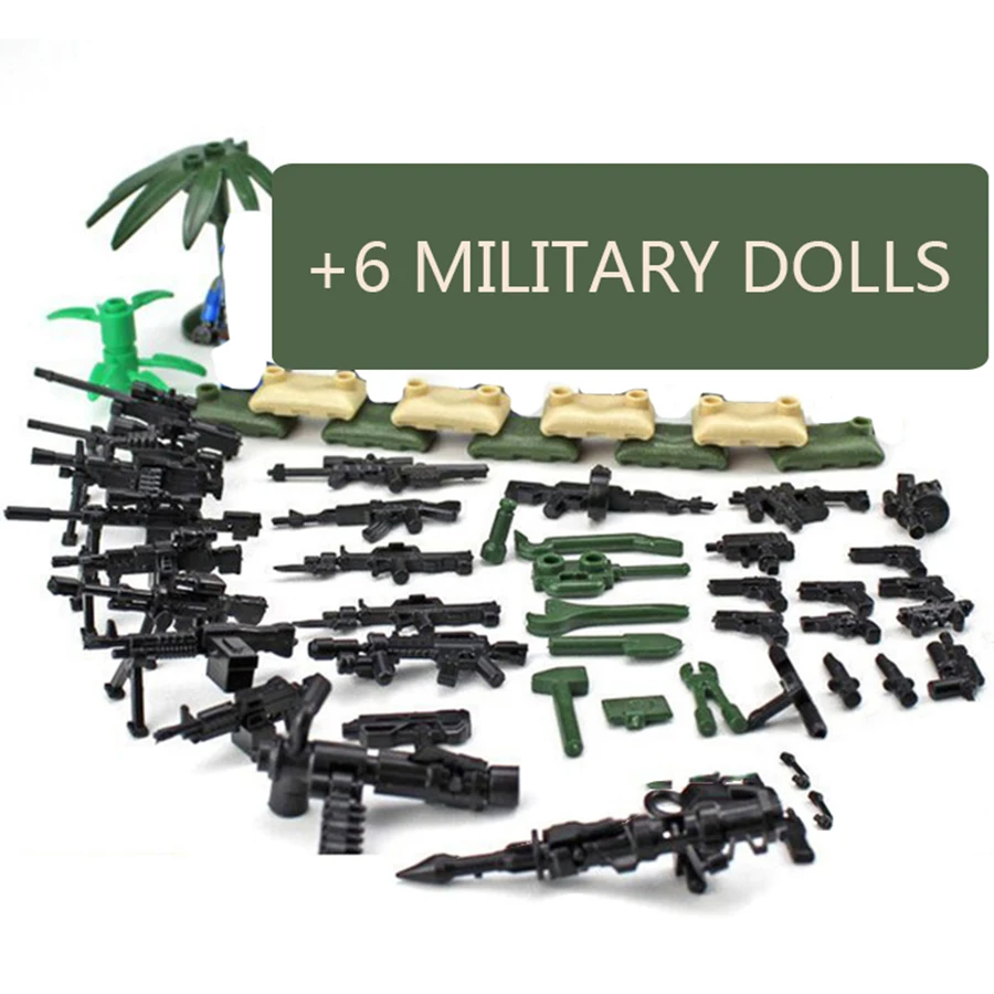 6 шт. солдат Военно-морской армии ВВС просветляют военные кирпичи SWAT Heavy Fire CS