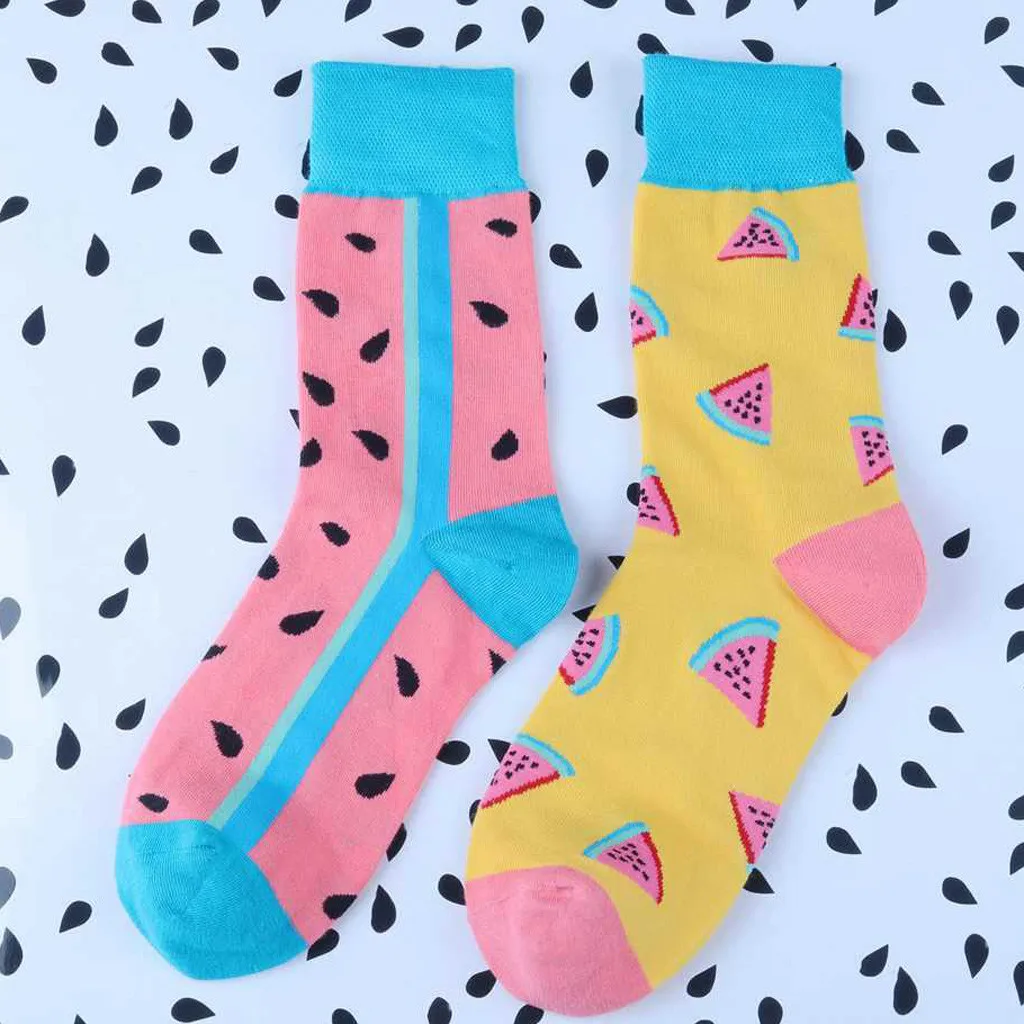 Модные хлопковые уличные чулки средней длины с фруктовым принтом для женщин и девочек, забавные повседневные носки с изображением животных, Шиба корги, 12,16