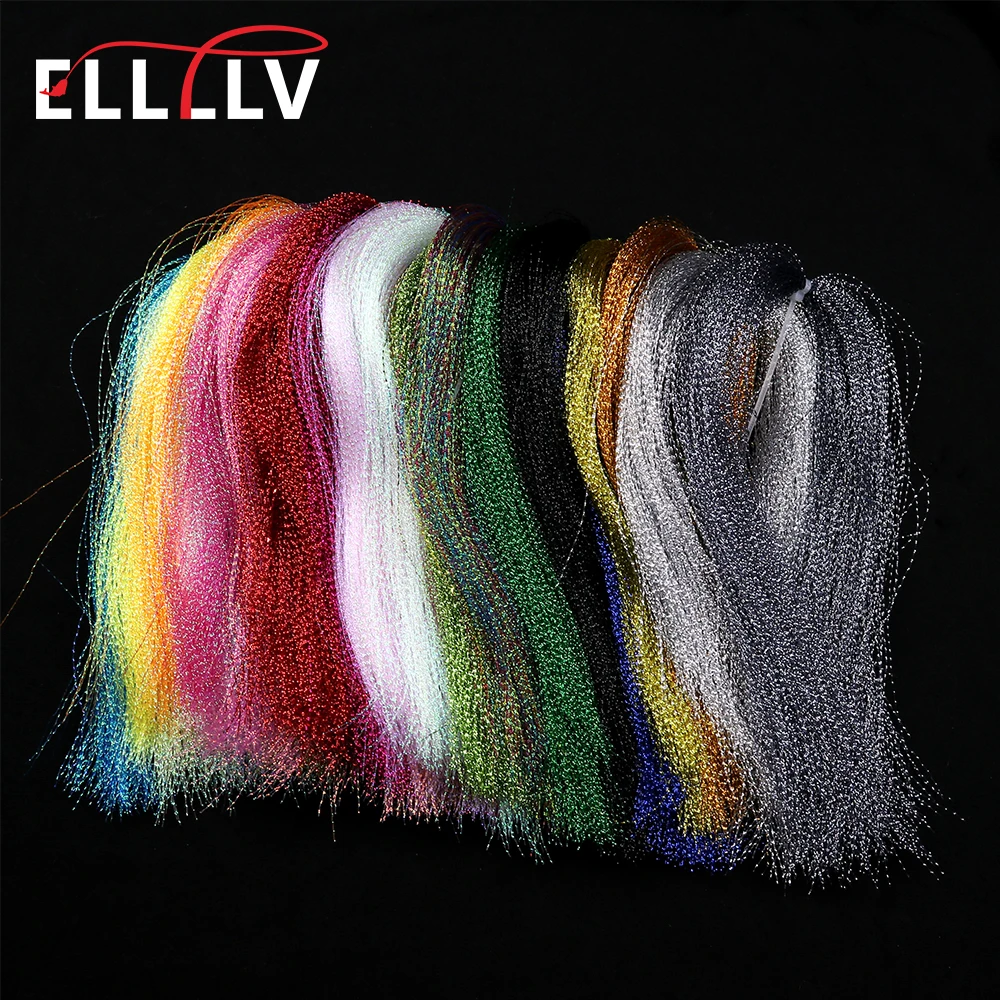 4 Packs Jig Hook Lure Making Material Twisted Flashabou Holographic