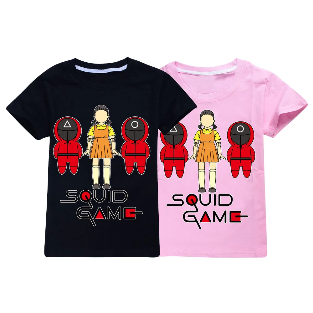 Squid Game 123 Doll T Shirt Children New Kawaii Funny Summer Cartoon 3D T-shirt For Boys Girls Kid Clothing Unisex Short Sleeves |