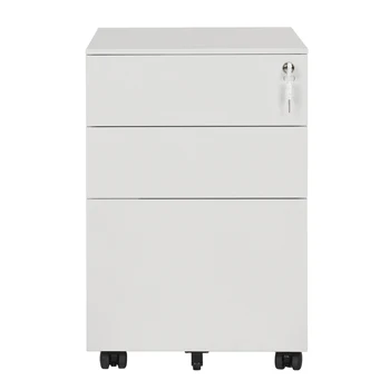 Buy Three Drawer Office Furnitures File Cabinet Vertical Lockable Cabinet With 5 Castors Under Desk