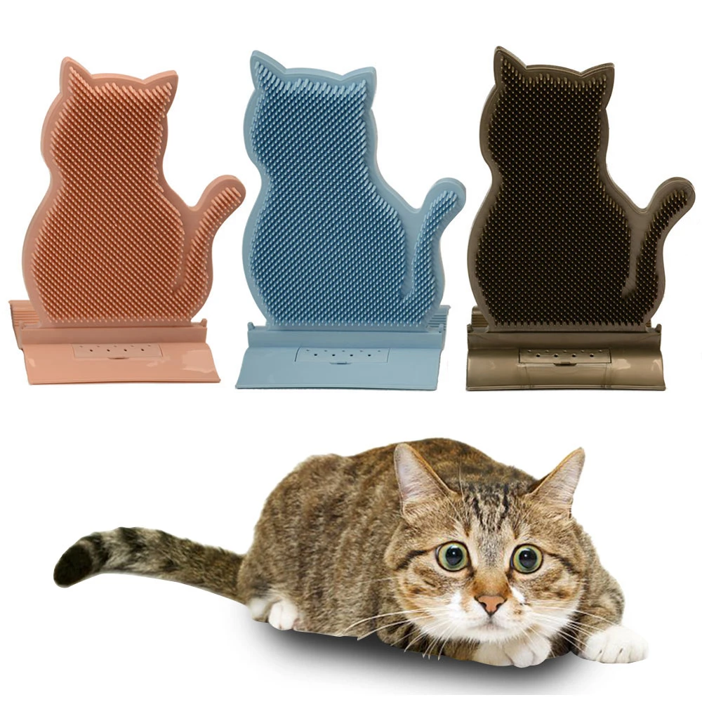 

Pet Cat Scratching Brush Massager Fixed Door Stitching Cat Hair Removal Hair Removal Itching Massage Brush Cat Itching Brush Toy