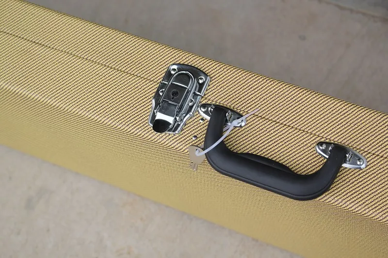 Прямоугольная коробка бас электрогитара hardcase с гитарой черный и желтый hardcase