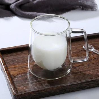 

300ml Coffee Cup Milk Mug High Quality Double Wall Transparent Round Insulated Glass Cup Coffee Tea Mug Drinkware Creative Gift