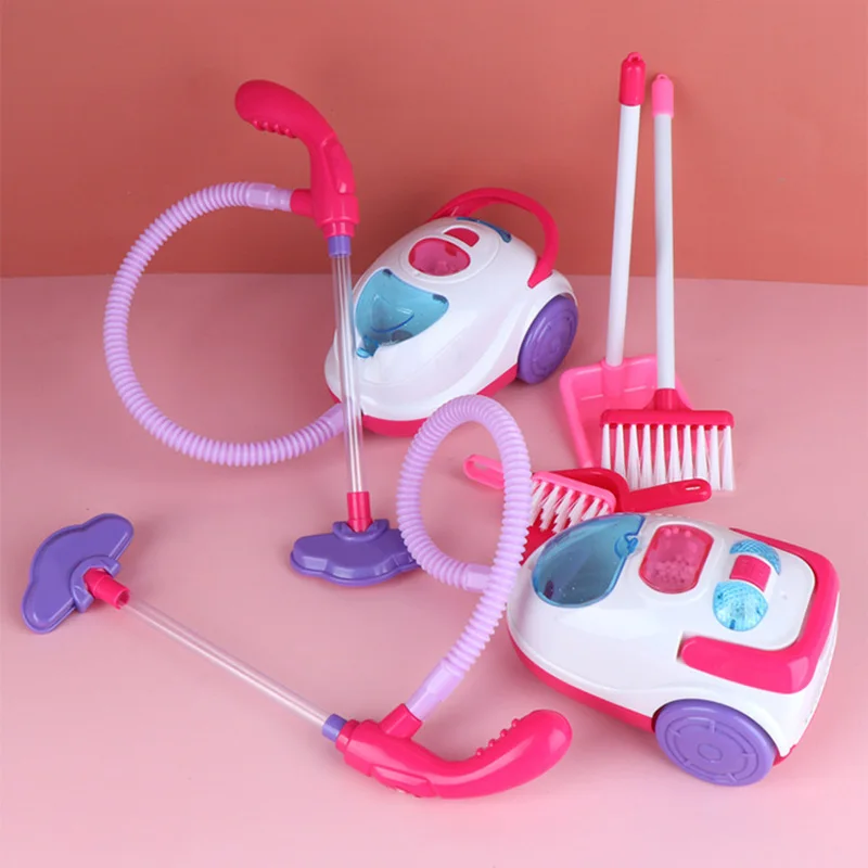 Juego de simulación de herramientas de limpieza de casa para niños, carrito de aspiradora, juegos de imitación de limpieza de juguete, muebles educativos, juguetes