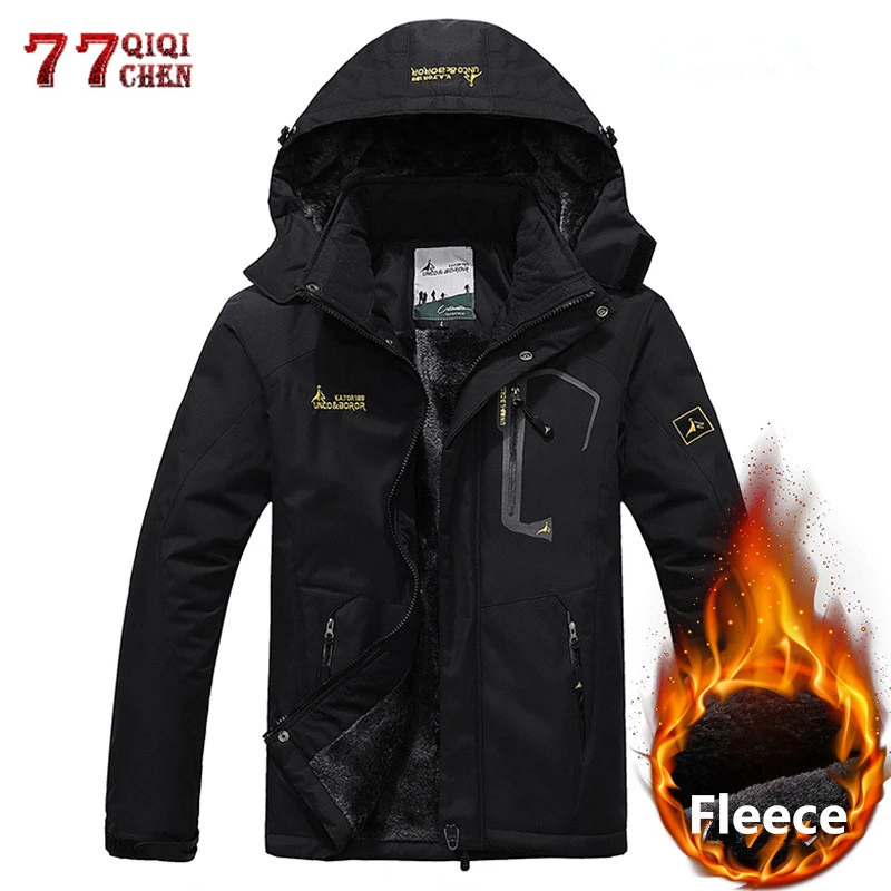 

Winter Snow Parka Men Plus Velvet Warm Windproof Fleece Coats Military Hooded Jacket Casaco Masculino Men's Thermal Overcoat 6XL