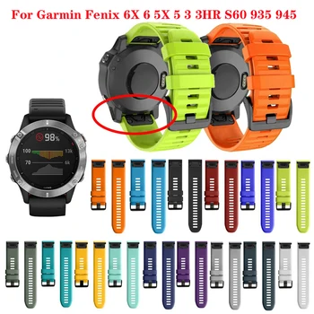 

22 26mm Quick Release EasyFit strap for Garmin Fenix 6X 6 Pro Fenix 3 3 HR Silicone Strap for Garmin Fenix 5X 5 5X Plus Strap