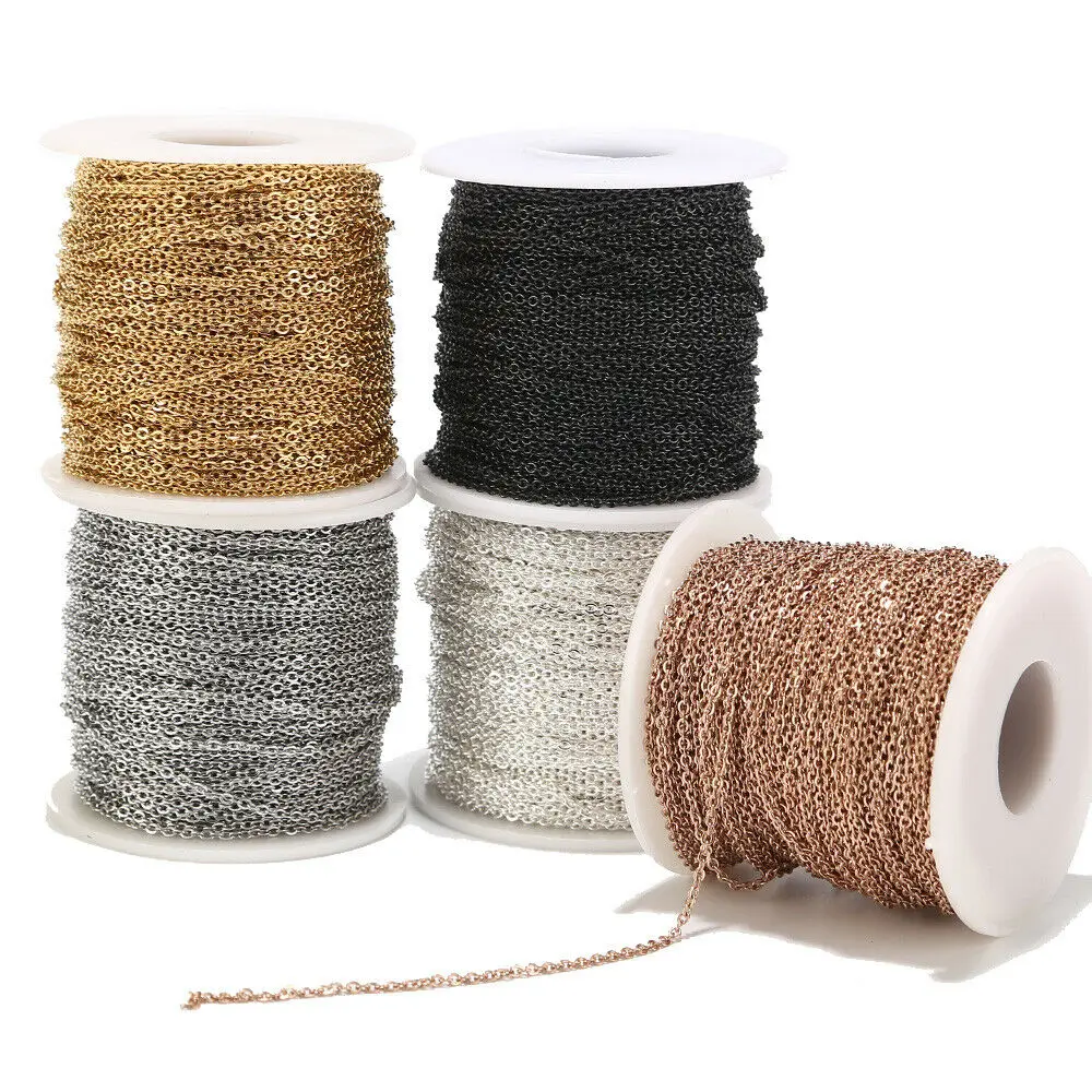 Ожерелье-цепочка из нержавеющей стали золотистого/розового золота/черного цвета