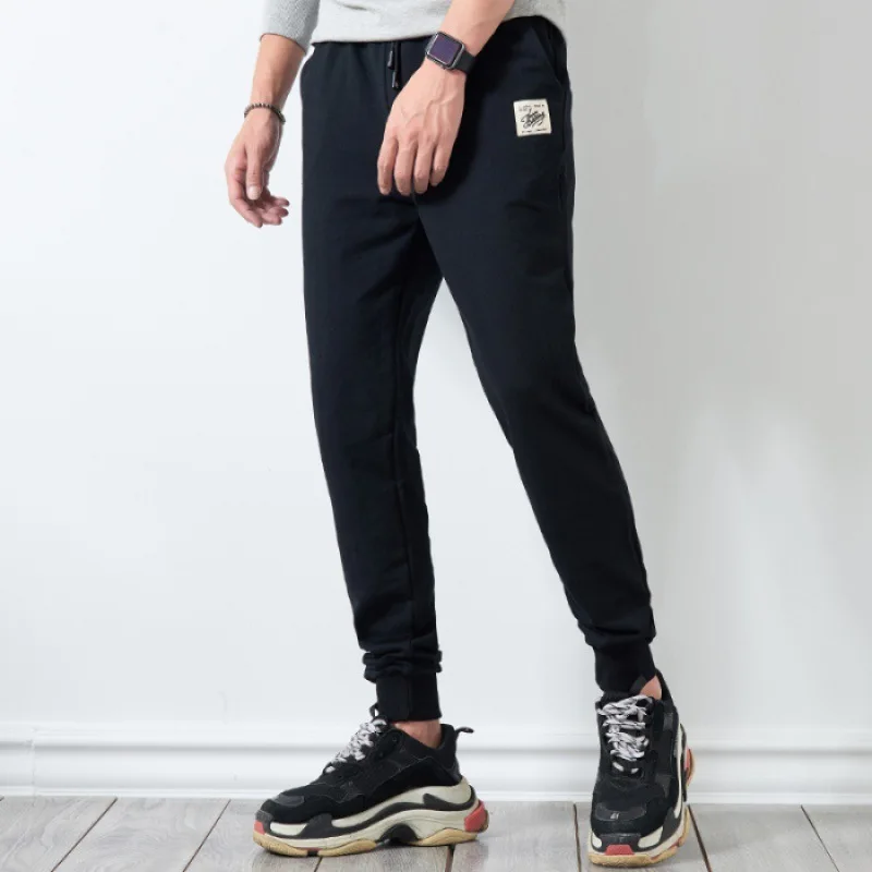 

Spring And Autumn New Style Men Elastic Waist Loose-Fit Versatile Casual Pants Knit Pants Teenager Comfortable Versatile Ankle B