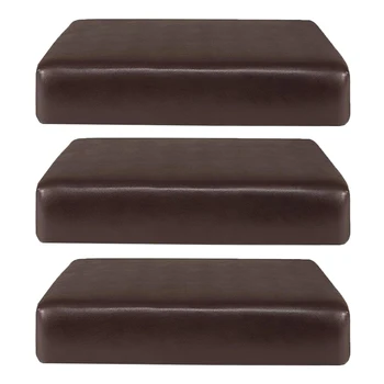 

3x Non-slip PU Leather Sofa Couch Chair Seat Cushion Pad Cover Slipcovers Coffee